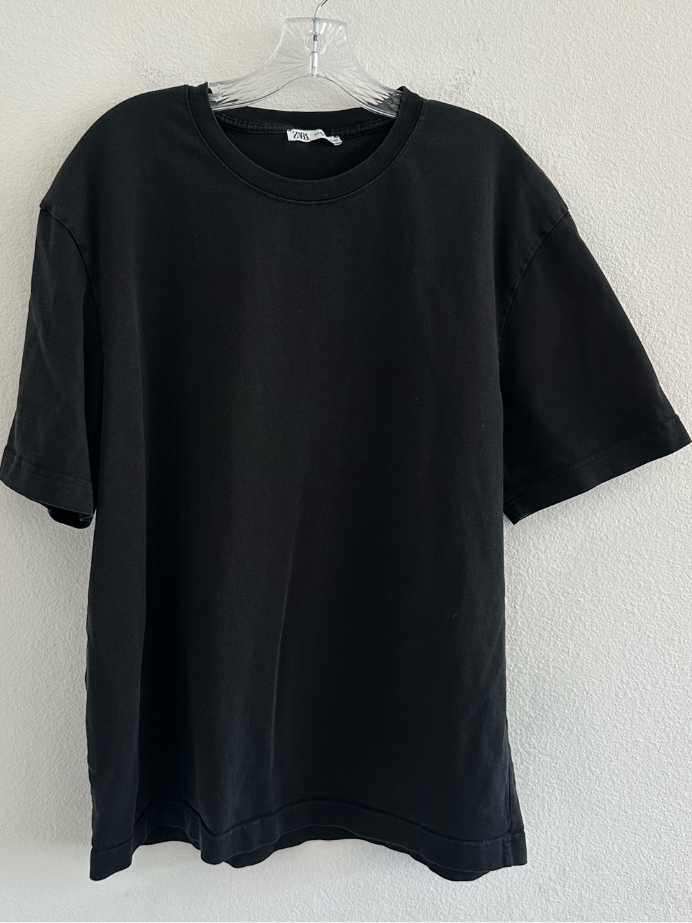 Zara Black Crew Neck Short Sleeve Shirt Size: XL